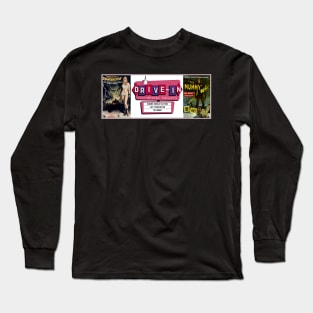 Drive-In Double Feature - Lady Frankenstein & Hammers the Mummy Long Sleeve T-Shirt